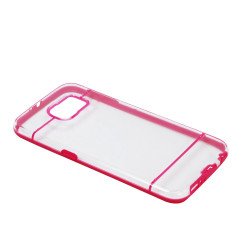 Samsung Galaxy S6 Transparent Gummy Hybrid Case (Hot Pink)